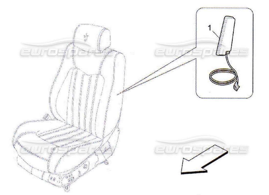 maserati qtp. (2010) 4.2 teilediagramm für vorderes seitentaschensystem