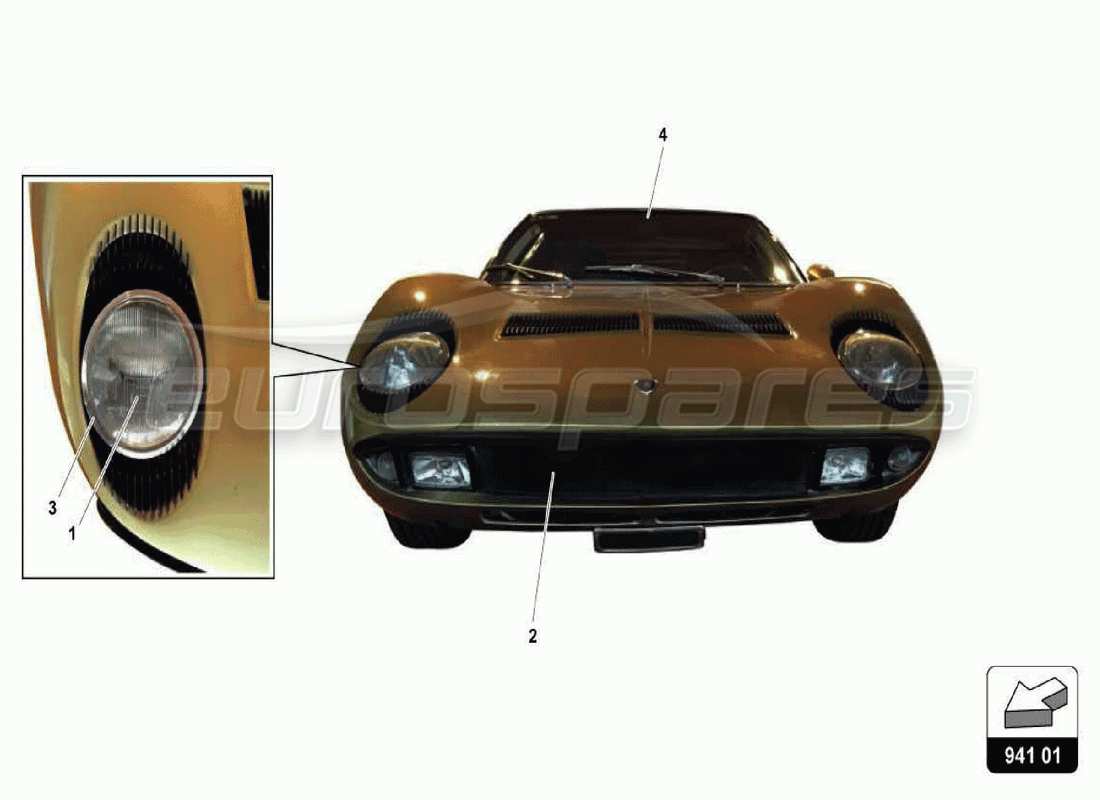 lamborghini miura p400s lichter teilediagramm