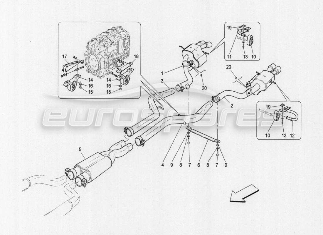 maserati granturismo special edition schalldämpfer ersatzteildiagramm