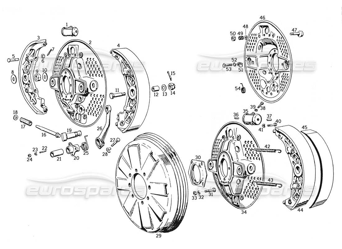 ferrari 250 gte (1957) bremsen-teilediagramm