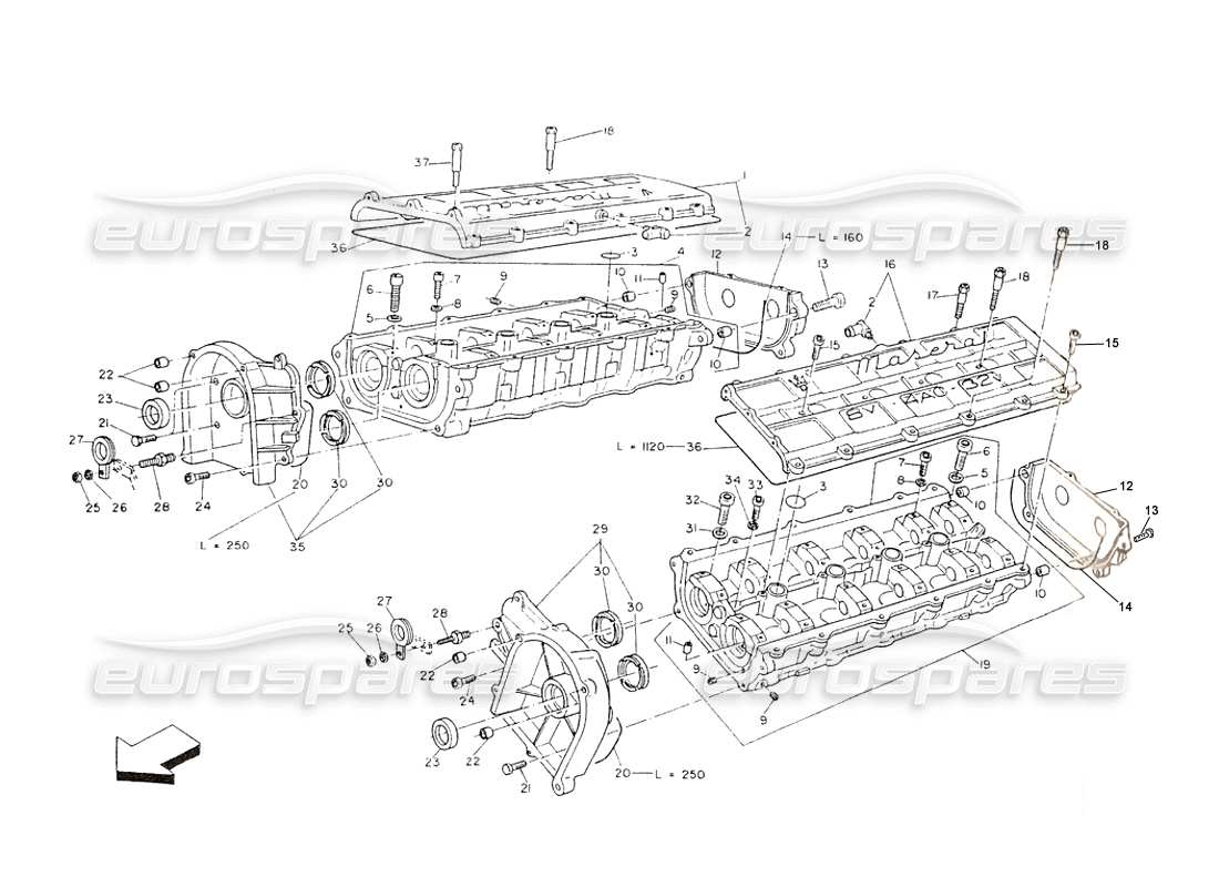 maserati shamal halterung für nockenwellensteuerung teilediagramm
