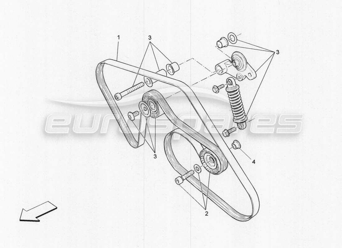 maserati qtp. v8 3.8 530bhp 2014 auto zusatzgeräteriemen ersatzteildiagramm