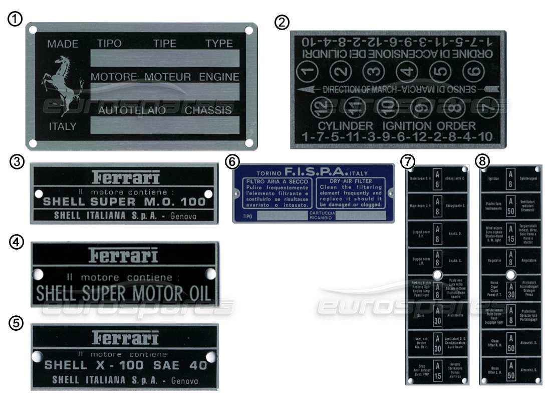 ferrari miscellaneous ferrari platten - identifikationsteildiagramm