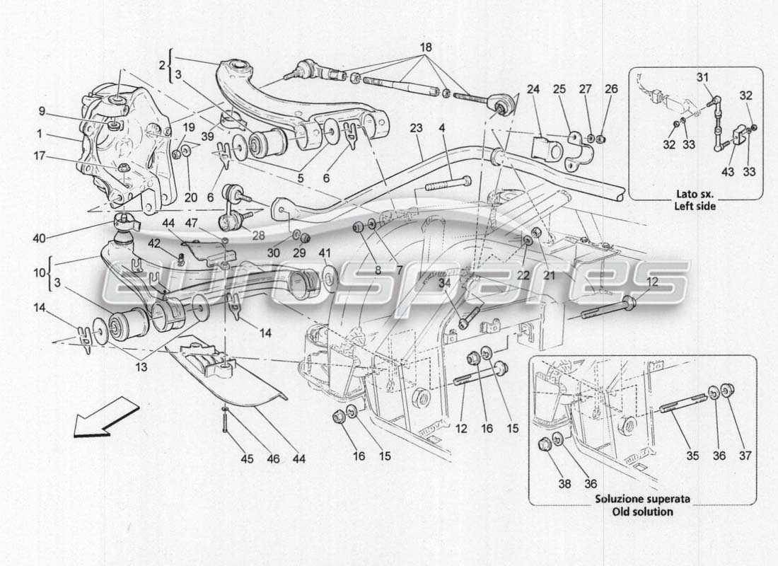 maserati grancabrio mc centenario hinterradaufhängung teilediagramm