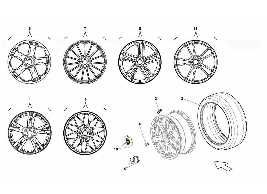 lamborghini gallardo lp560-4s update vorderreifen teilediagramm