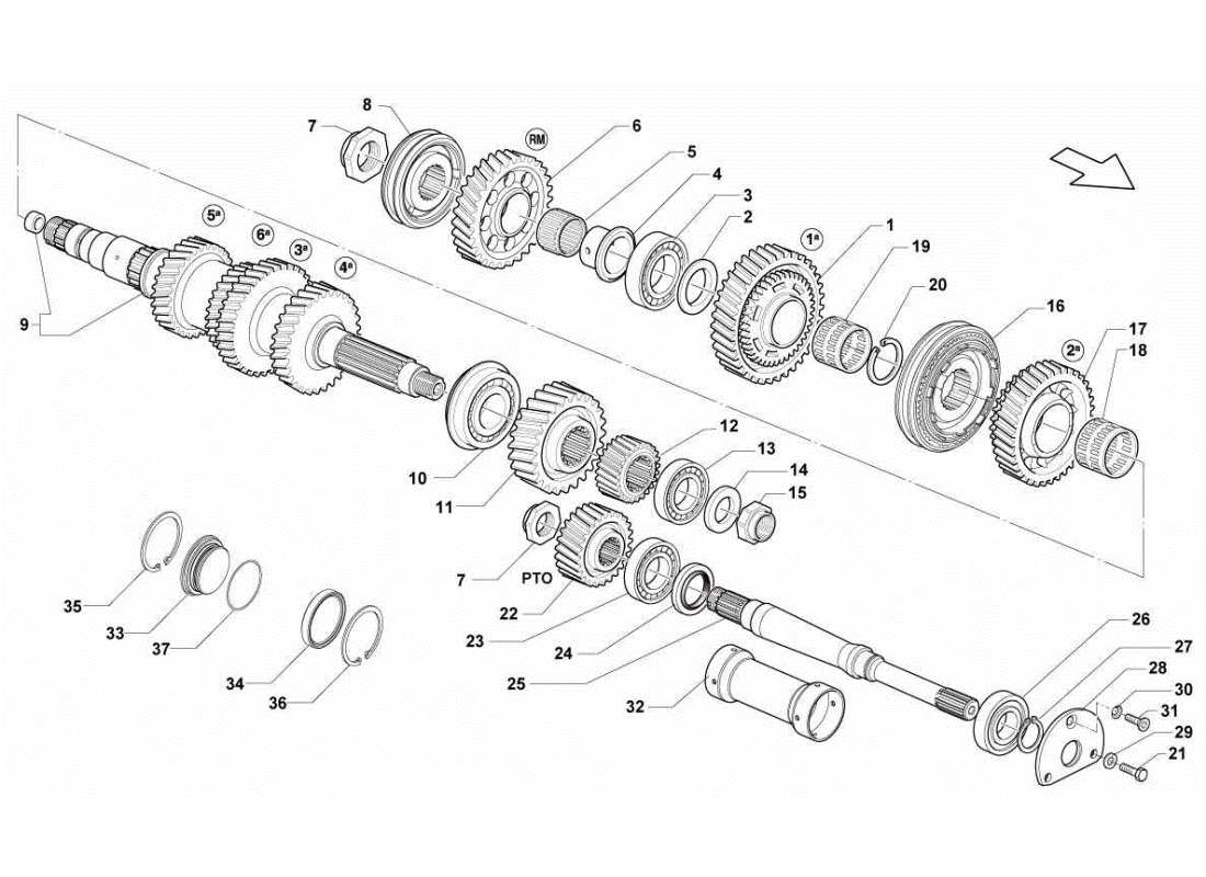 lamborghini gallardo sts ii sc antriebswelle – zapfwelle teilediagramm