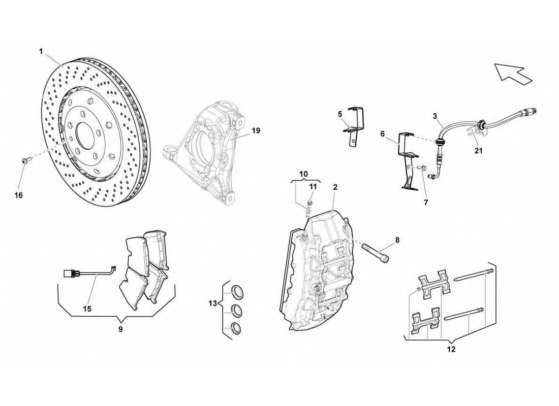 lamborghini gallardo sts ii sc vordere bremsscheiben standardteildiagramm