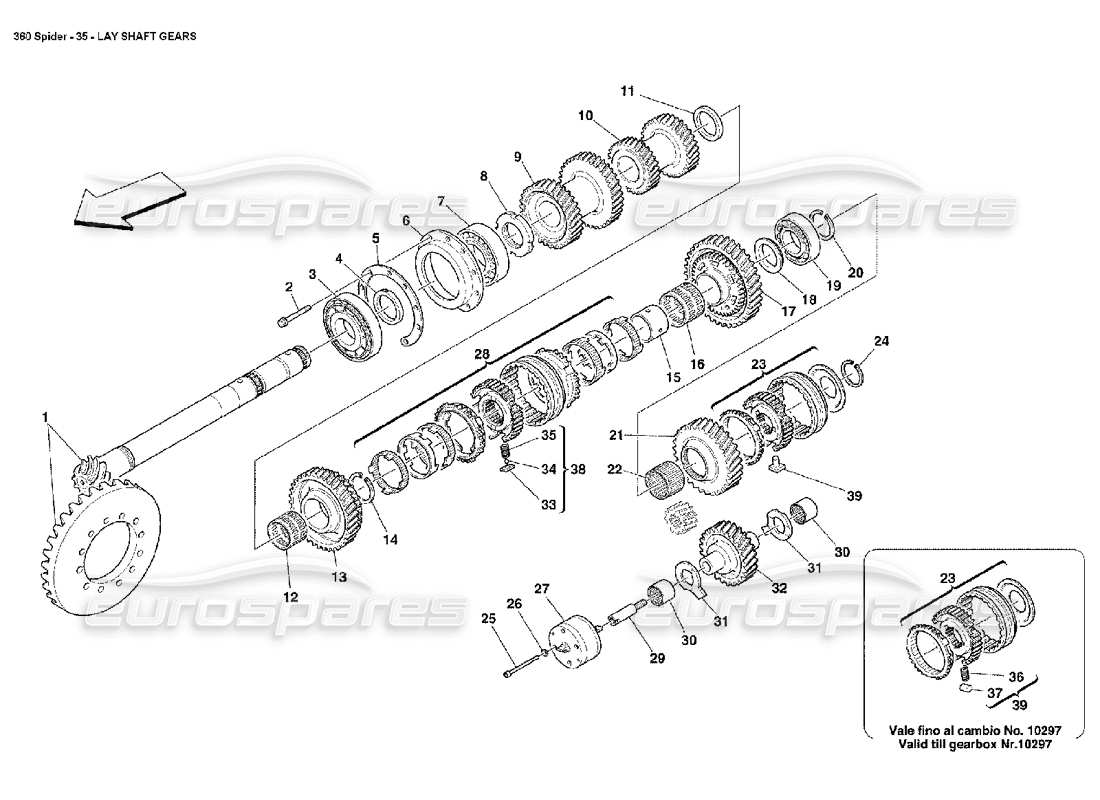 ferrari 360 spider wellenräder verlegen teilediagramm