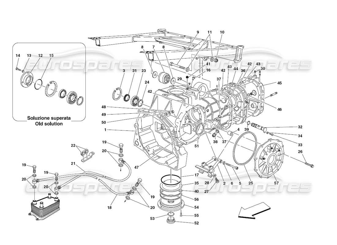 ferrari 430 challenge (2006) getriebe - abdeckungen ersatzteildiagramm