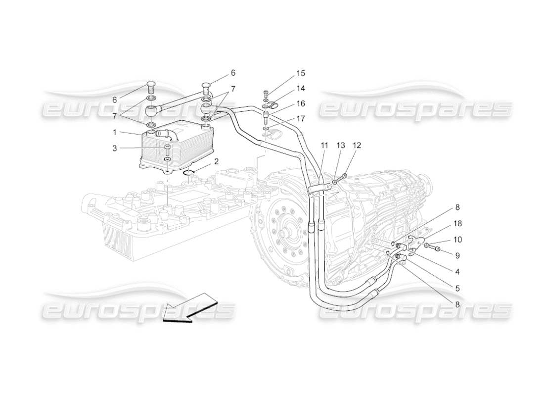 maserati grancabrio (2010) 4.7 schmierung und getriebeölkühlung teilediagramm