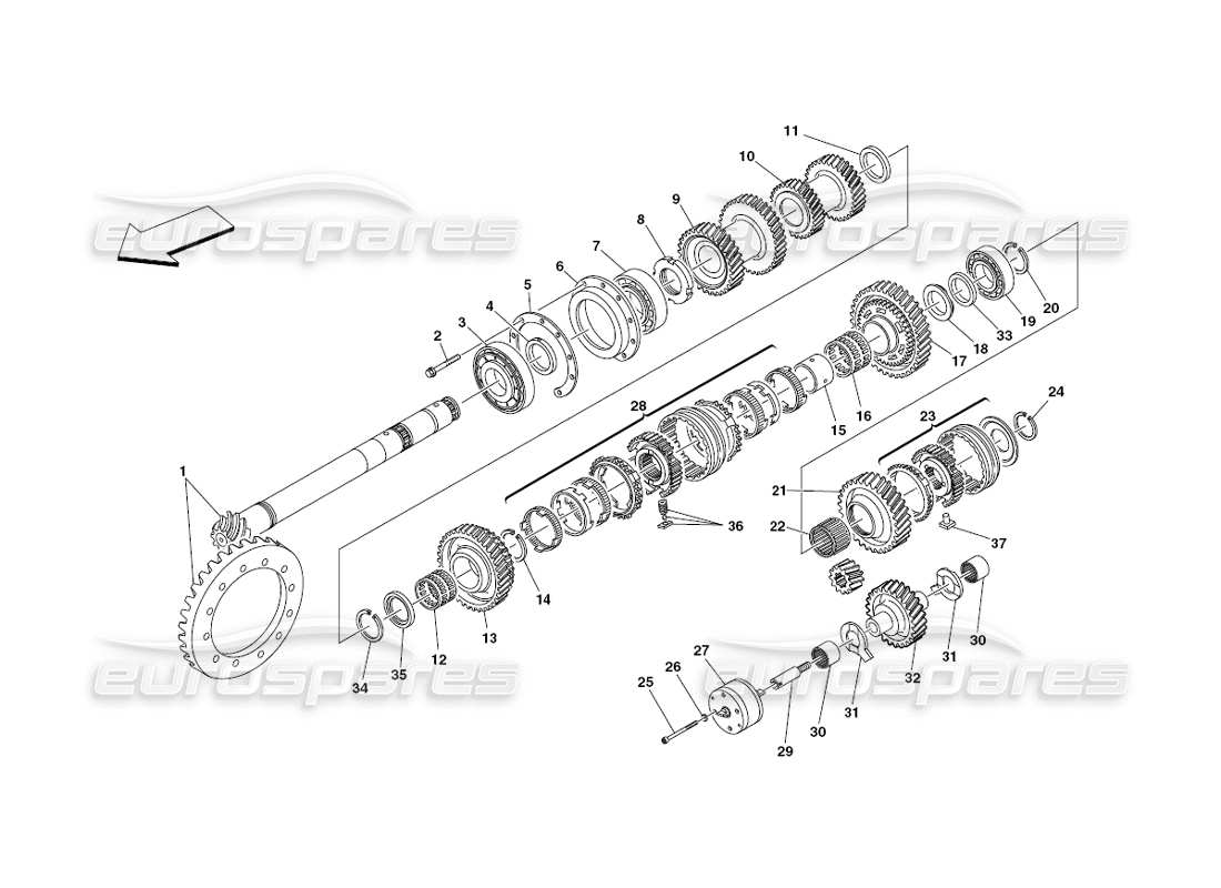 ferrari 430 challenge (2006) wellenräder verlegen teilediagramm