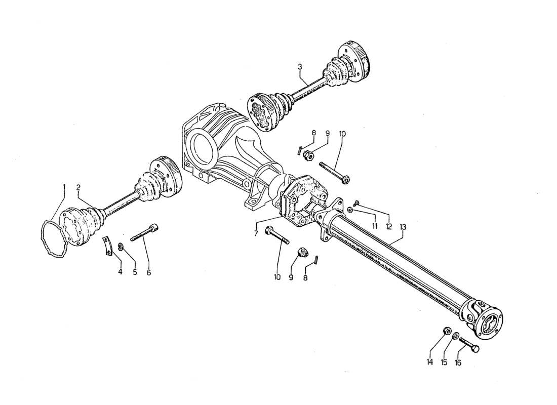 lamborghini jarama albero di transmissione e semiassi teilediagramm
