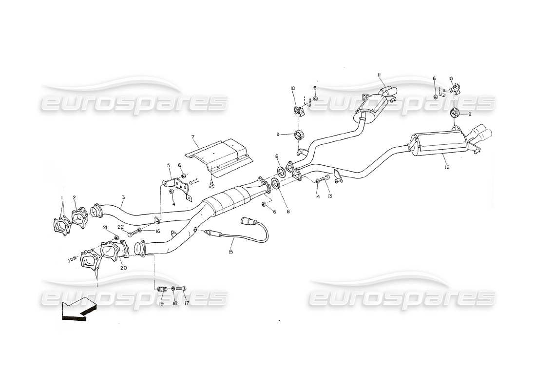 maserati shamal katalysiertes abgassystem teilediagramm