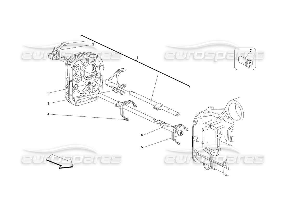 ferrari 430 challenge (2006) teilediagramm für die internen getriebesteuerungen