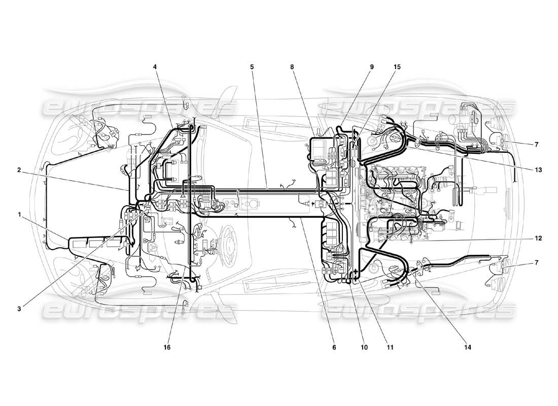 ferrari 360 challenge (2000) elektrisches system teilediagramm