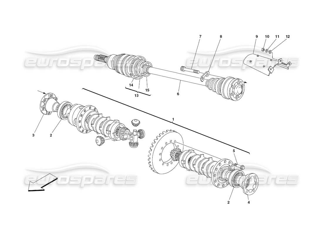 ferrari 430 challenge (2006) teilediagramm für differential und achswellen