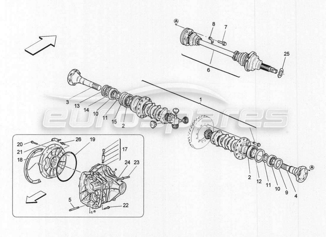 maserati granturismo special edition differential- und hinterachswellen ersatzteildiagramm