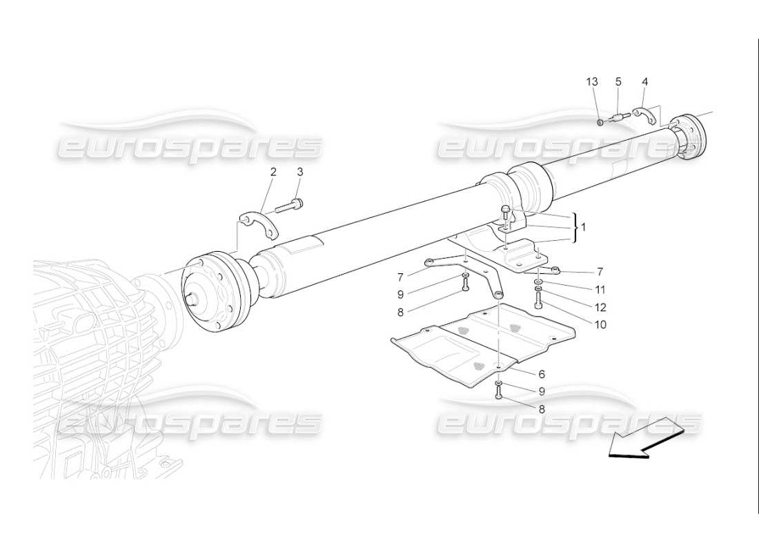 maserati qtp. (2009) 4.7 auto getrieberohr-ersatzteildiagramm