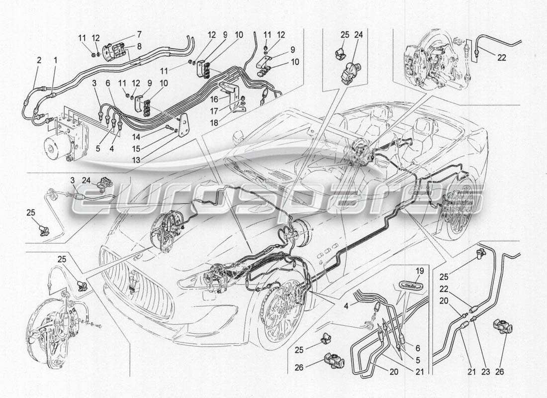 maserati grancabrio mc centenario pipes part diagram