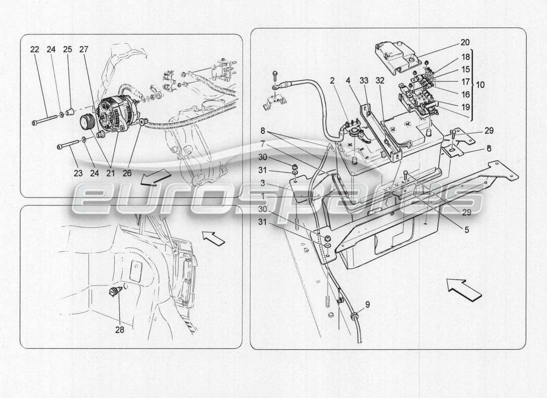 maserati grancabrio mc centenario energiegeneration und -speicherung teilediagramm