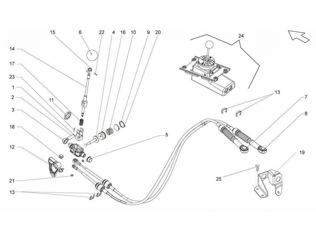 lamborghini gallardo lp570-4s perform teilediagramm für manuelle getriebesteuerung