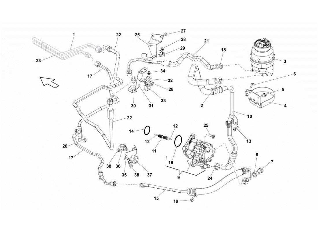 lamborghini gallardo sts ii sc servolenkung - teilediagramm