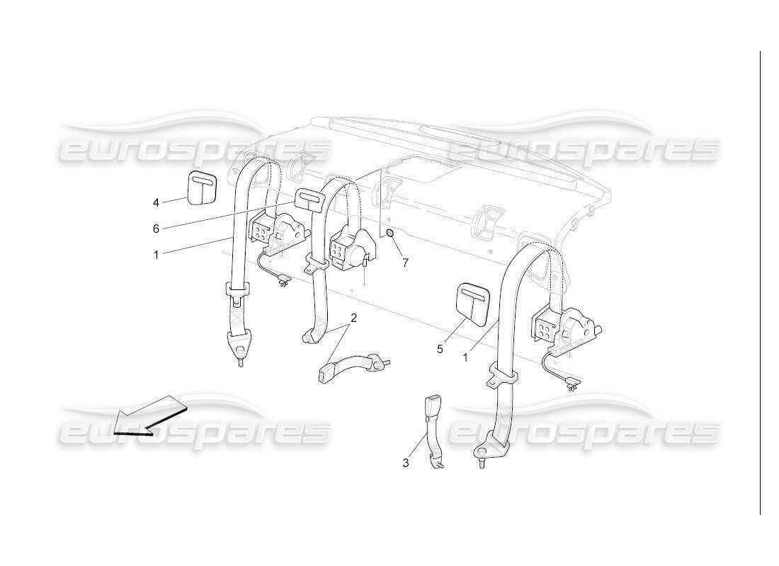 maserati qtp. (2007) 4.2 auto sicherheitsgurte hinten teilediagramm