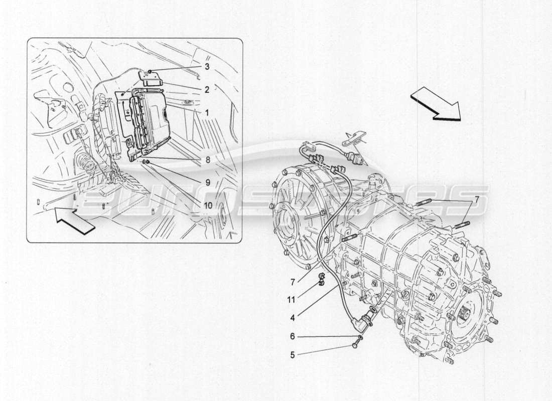 maserati granturismo special edition elektronische steuerung (getriebe) teilediagramm