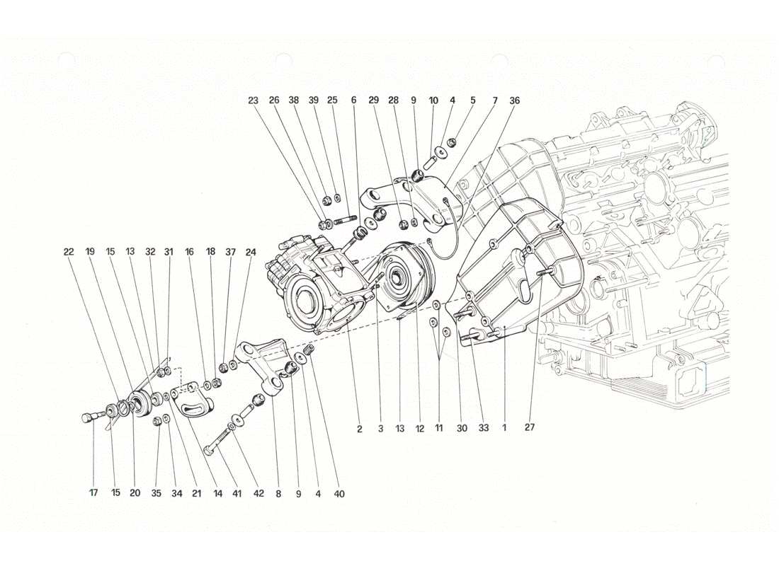 ferrari 208 gtb gts teilediagramm für klimakompressor und steuerungen