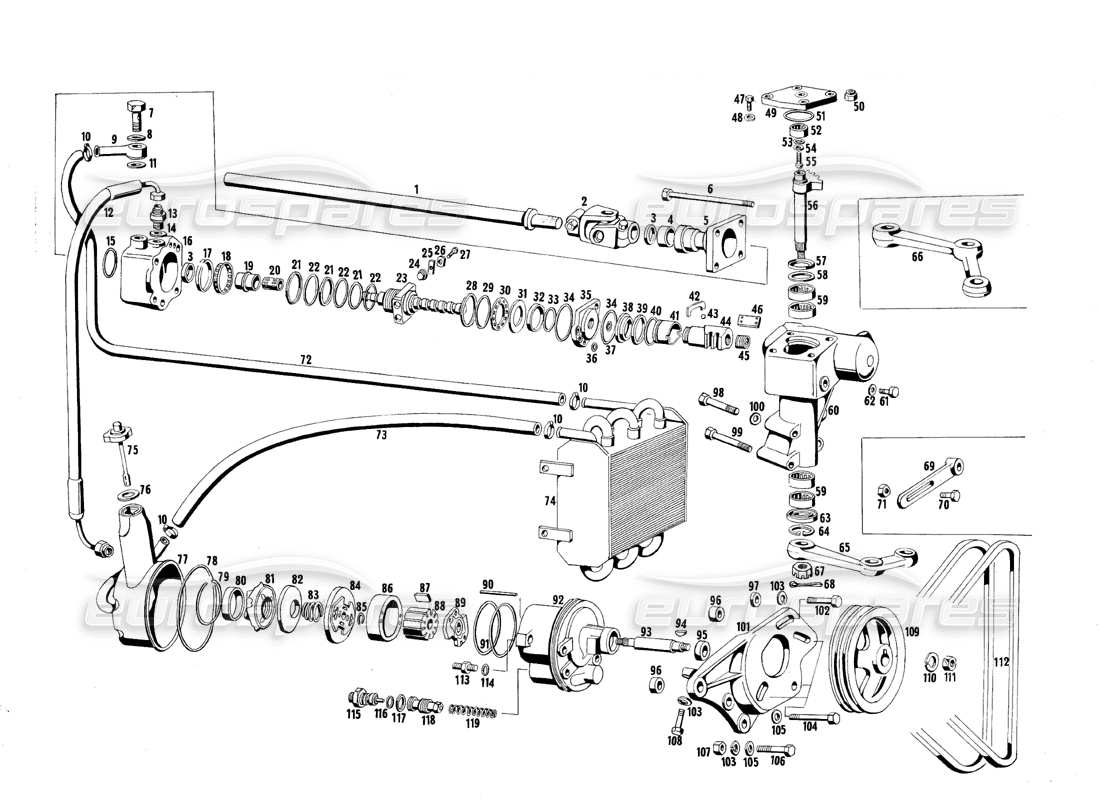 maserati mexico hydraulische lenkung teilediagramm