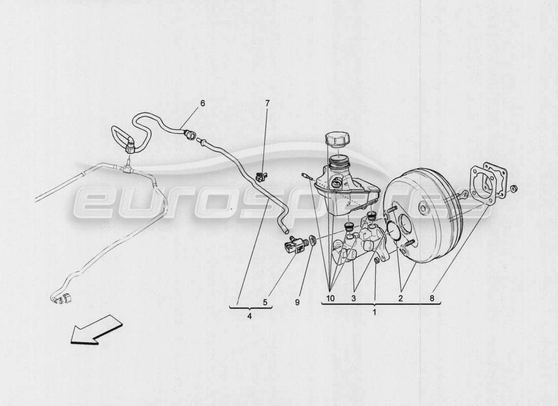 maserati qtp. v8 3.8 530bhp auto 2015 bremsservosystem teilediagramm