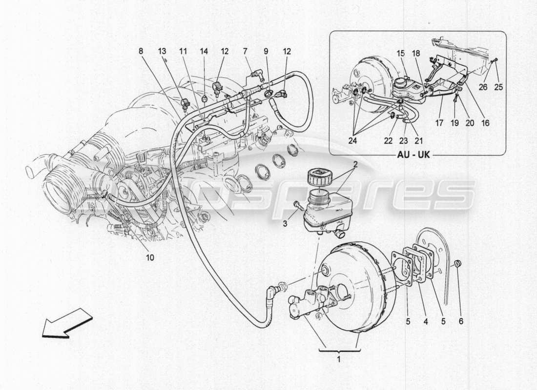 maserati granturismo special edition bremsservosystem teilediagramm