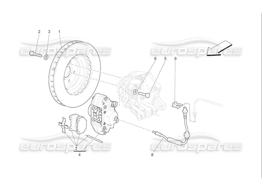 maserati qtp. (2006) 4.2 f1 bremsvorrichtungen an hinterrädern teilediagramm