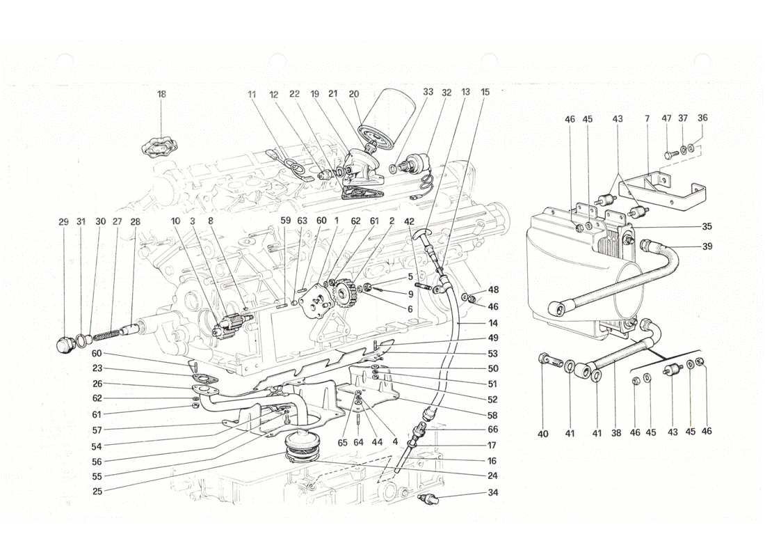 ferrari 208 gtb gts schmiersystem teilediagramm