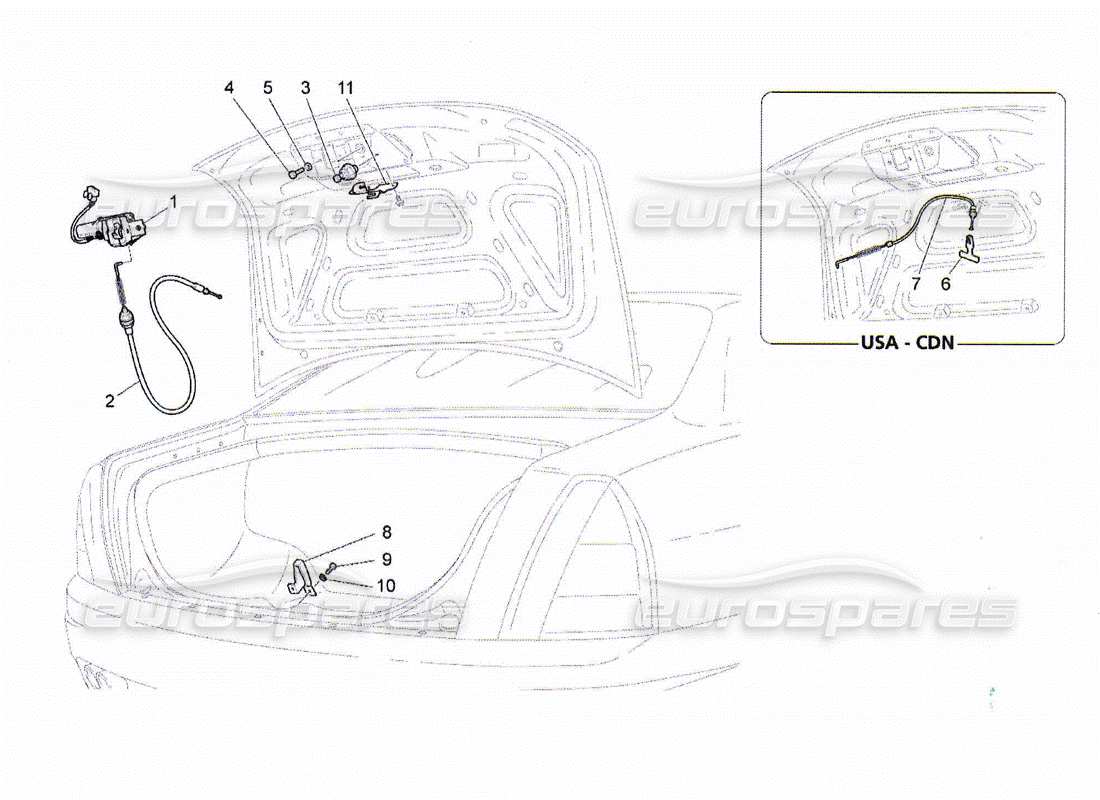 maserati qtp. (2010) 4.2 bedienelement für heckklappenöffnung, teilediagramm