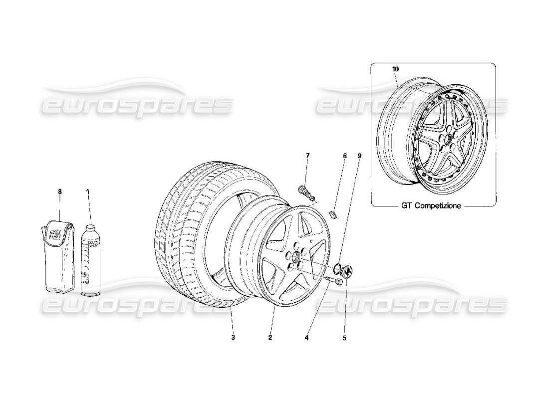 ferrari 348 (2.7 motronic) räder ersatzteildiagramm