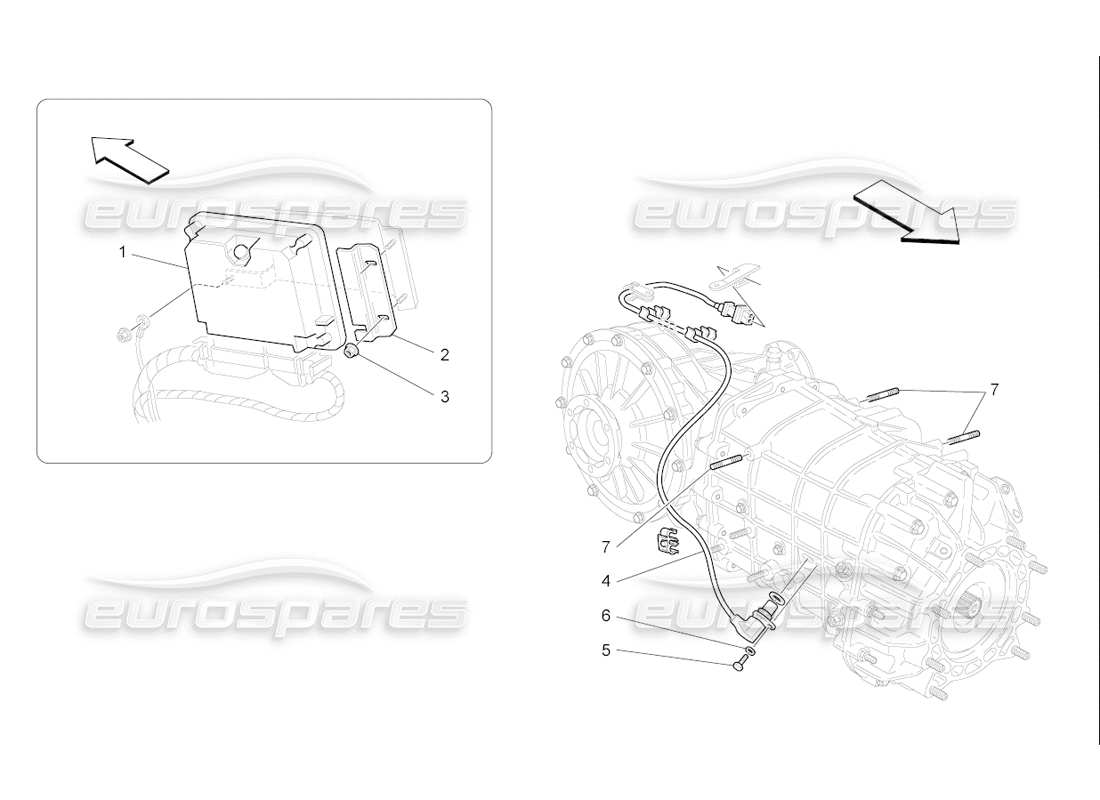 maserati qtp. (2006) 4.2 f1 elektronische steuerung (getriebe) teilediagramm