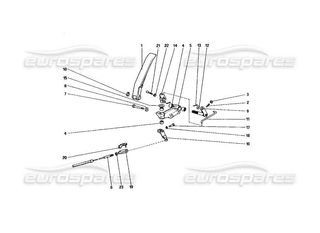 ferrari 328 (1985) drosselklappensteuerung (varianten für rhd-version) teilediagramm