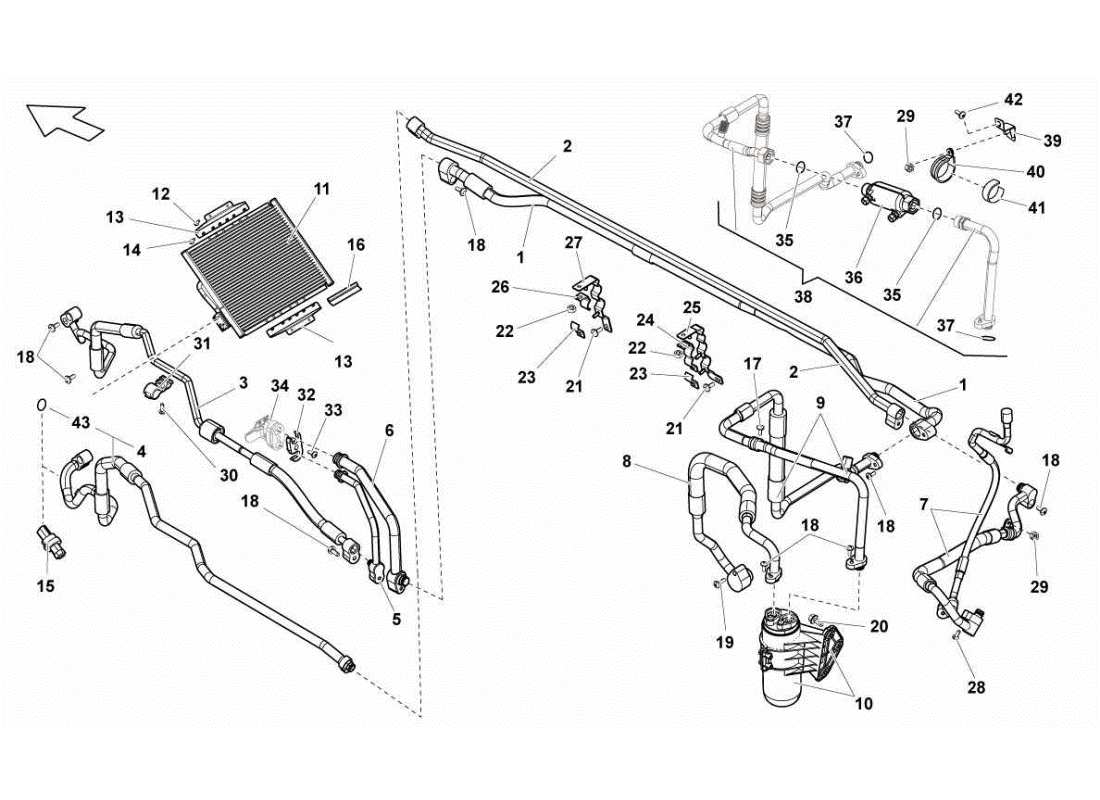 lamborghini gallardo sts ii sc teilediagramm der klimaanlage