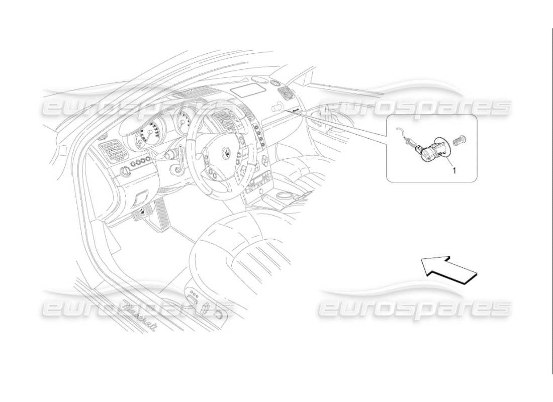 maserati qtp. (2008) 4.2 auto deaktivierung des beifahrer-airbag teilediagramm