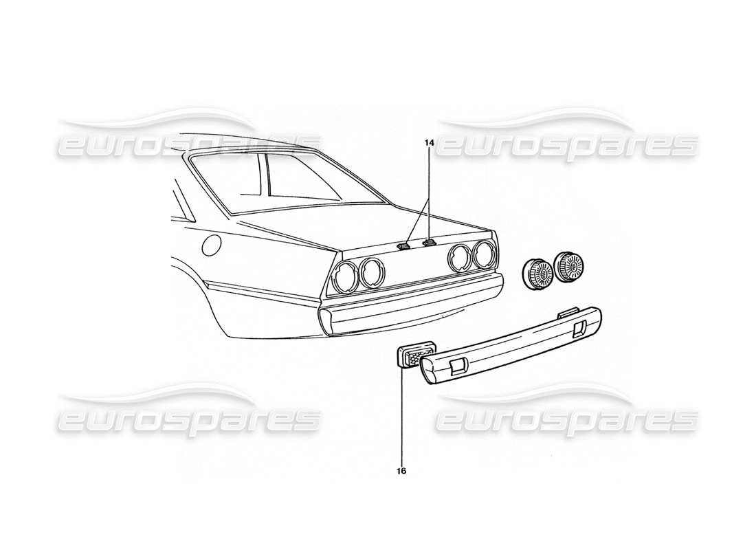 ferrari 400 gt / 400i (coachwork) rücklichter (varianten) ersatzteildiagramm