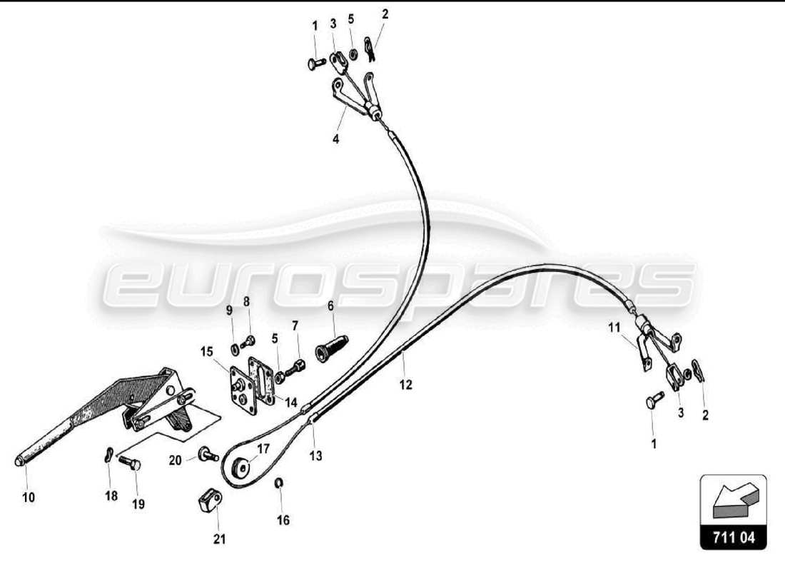 lamborghini miura p400s handbremse - teilediagramm