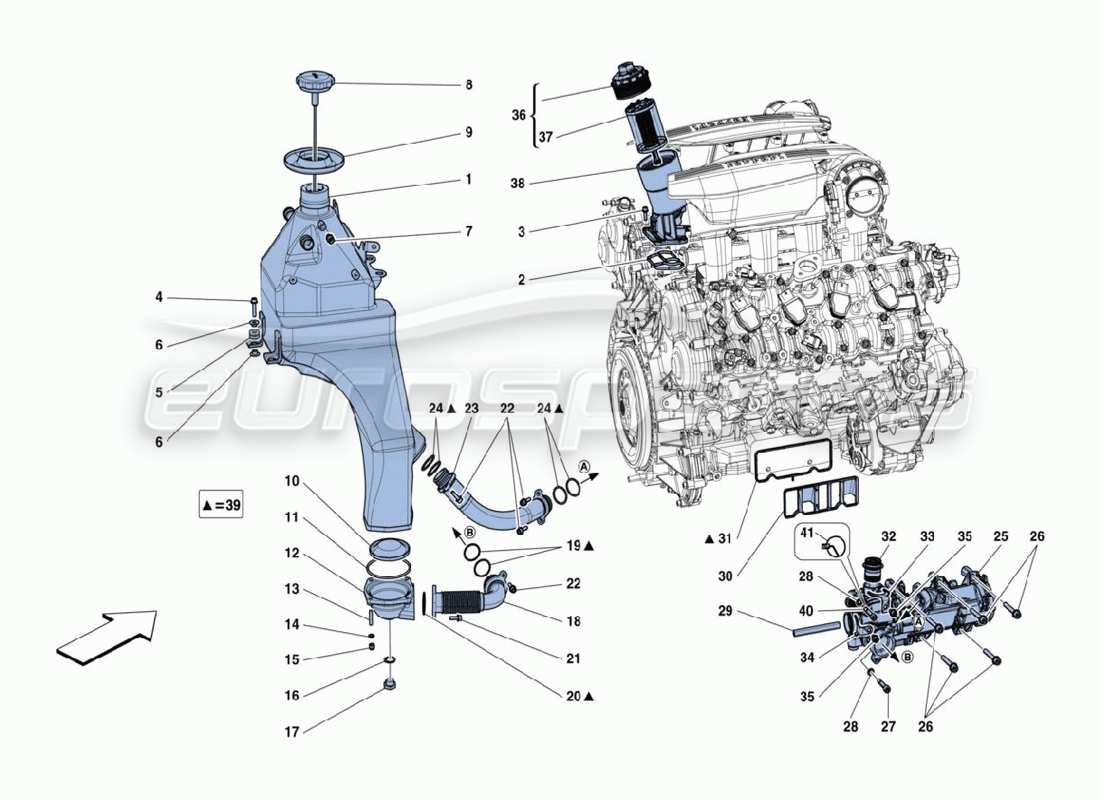 ferrari 488 challenge teilediagramm des schmiersystems