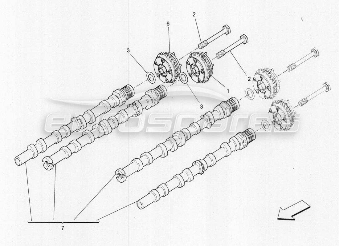 maserati qtp. v8 3.8 530bhp 2014 auto rh zylinderkopf nockenwellen ersatzteildiagramm