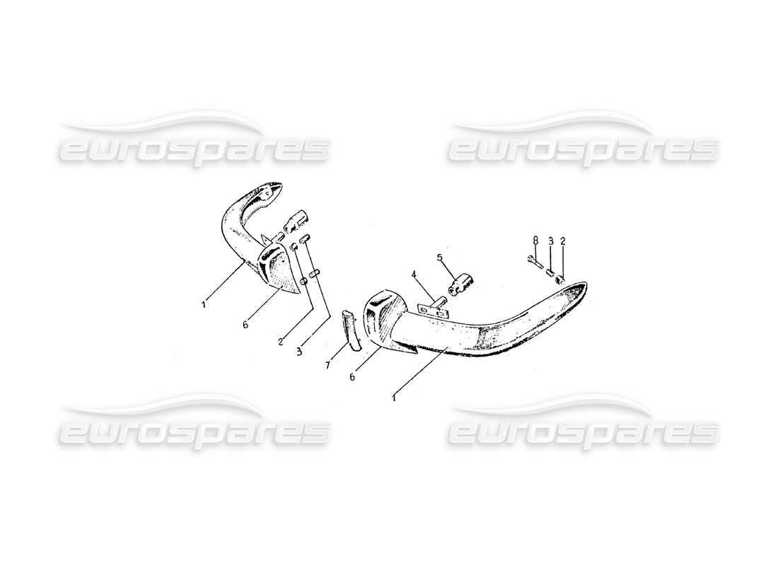 ferrari 275 (pininfarina coachwork) gruppo parauti posteriore ersatzteildiagramm