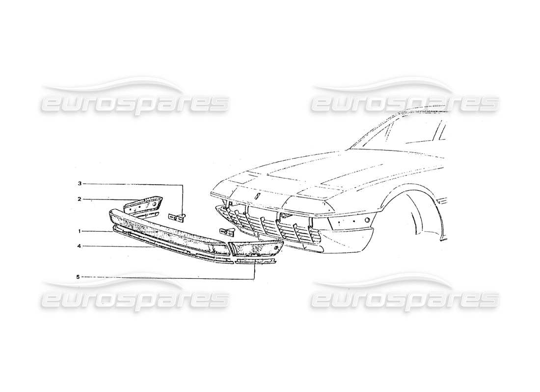 ferrari 365 gt4 2+2 coachwork frontstoßstange teilediagramm