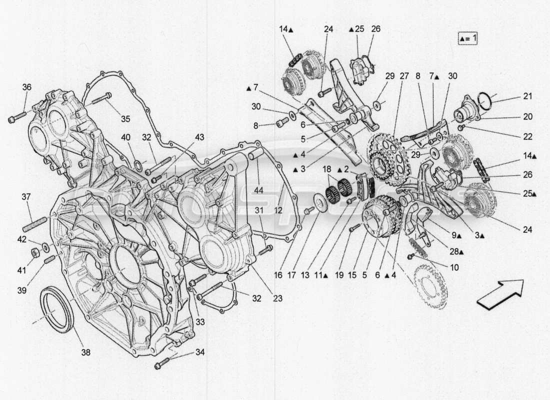 maserati qtp. v8 3.8 530bhp 2014 auto timing-teilediagramm