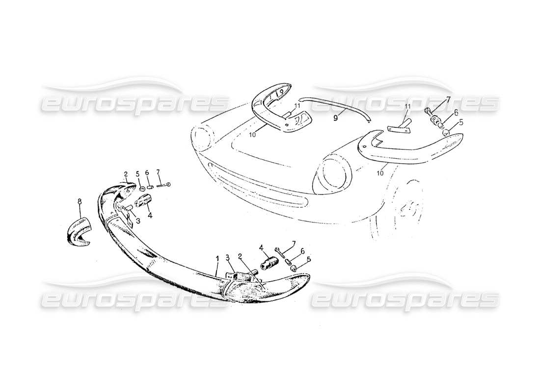 ferrari 275 (pininfarina coachwork) vordere paraurto-gruppe teilediagramm