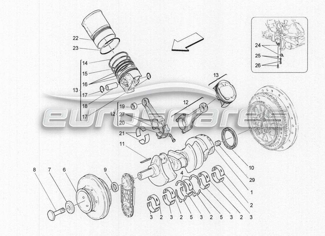 maserati grancabrio mc centenario kurbel teilediagramm