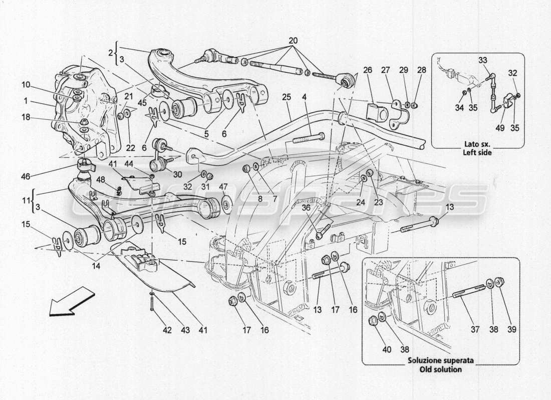 maserati granturismo special edition hinterradaufhängung teilediagramm